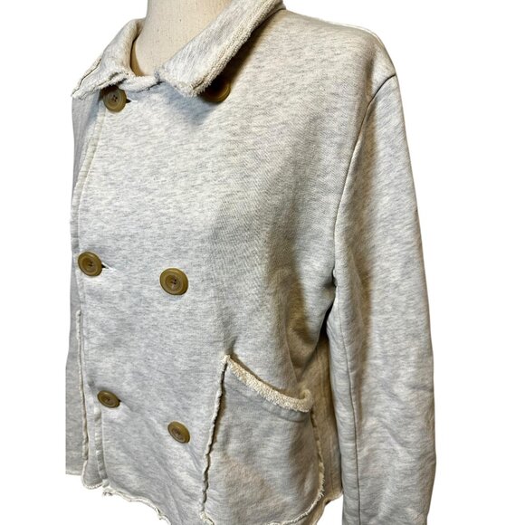 Frank & Eileen Belfast Cropped Sweatshirt Peacoat Fleece Jacket S | 100% Cotton - Picture 6 of 13